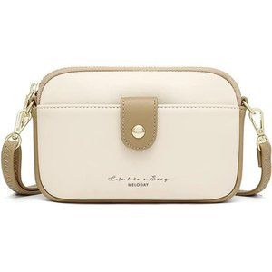 Mini Cream Shoulder Handbag for Women with Adjustable Strap